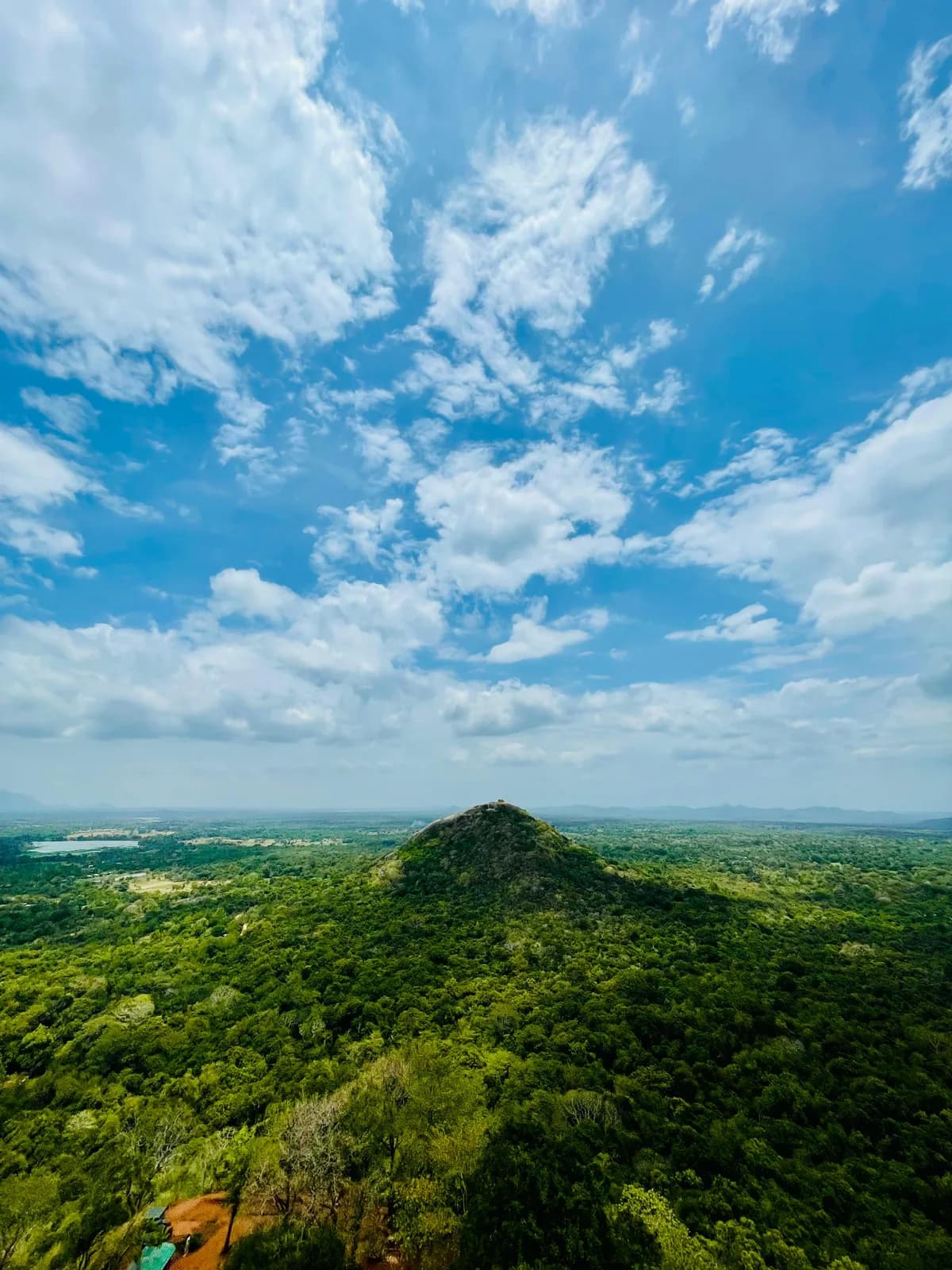 Sigiriya Rock Fortress viewed from the water gardens, Sri Lanka