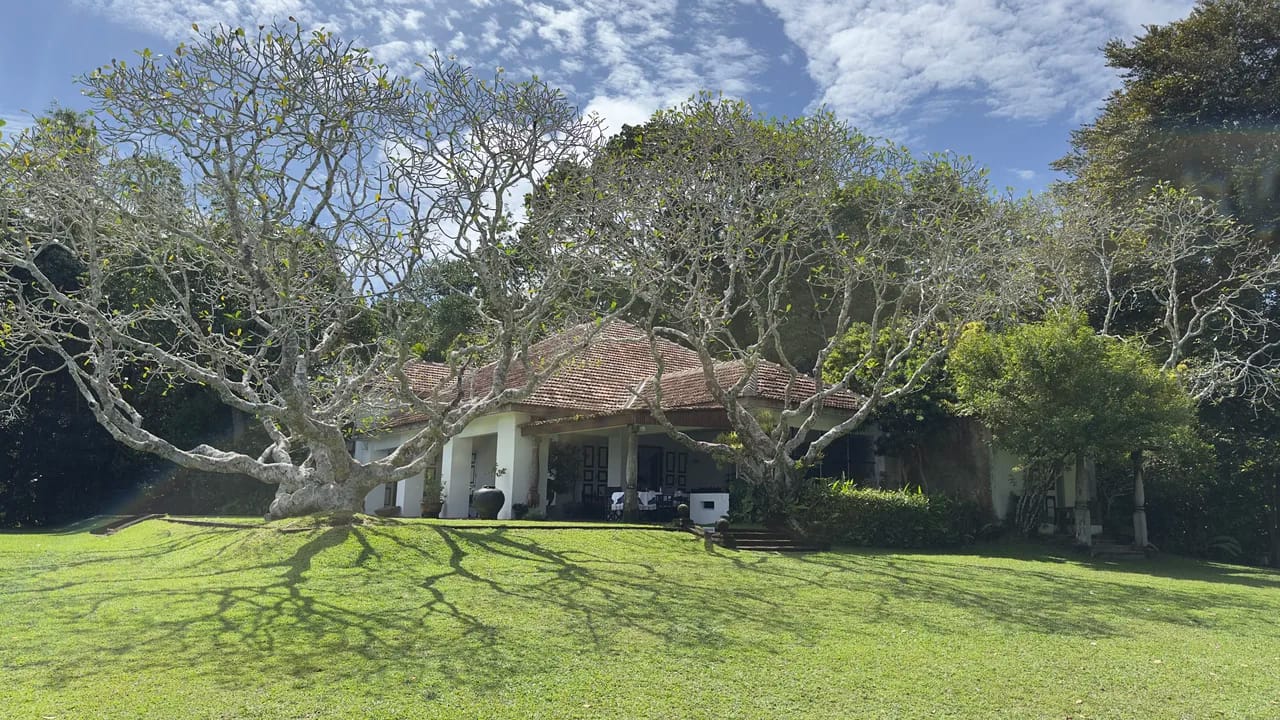 The main bungalow at Lunuganga, Geoffrey Bawa's country estate on Dedduwa Lake near Bentota
