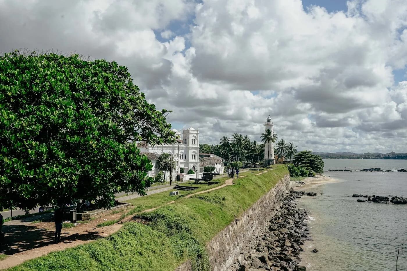 Galle Fort lighthouse and Dutch colonial buildings along the coastal ramparts - the southern highlight of Sri Lanka's classic two-week itinerary