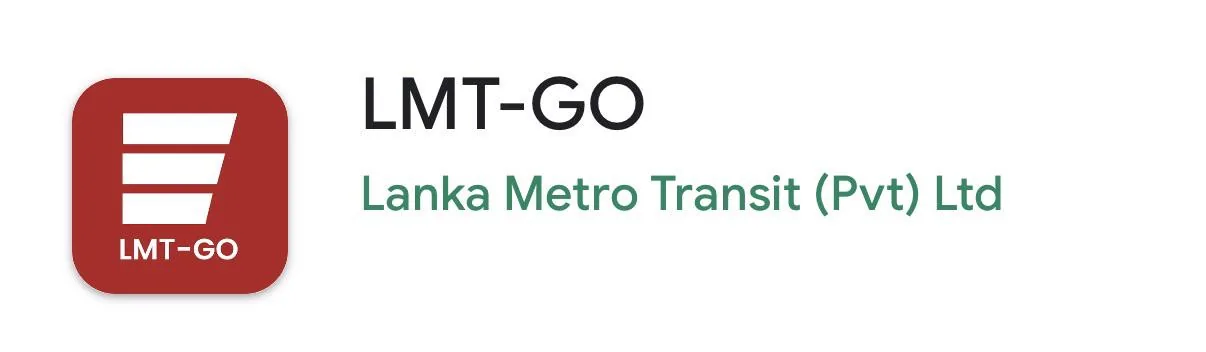 LMT GO app interface showing real-time bus tracking and QR payment features for Lanka Metro Transit - Sri Lanka's new smart metro bus system launching in Colombo 2026