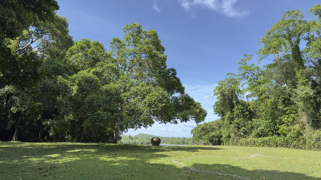 Geoffrey Bawa's memorial on Cinnamon Hill at Lunuganga, his final resting place